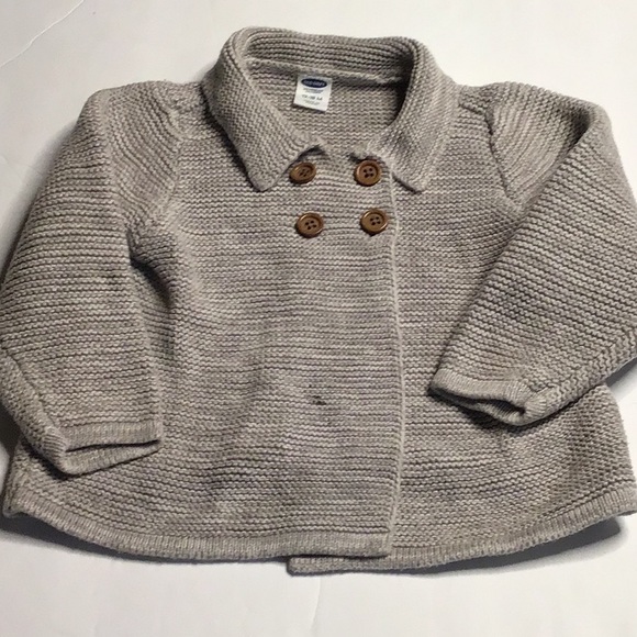 Double breasted cardigan sweater for baby sea salt & a heather gray mix one spot - Picture 1 of 3